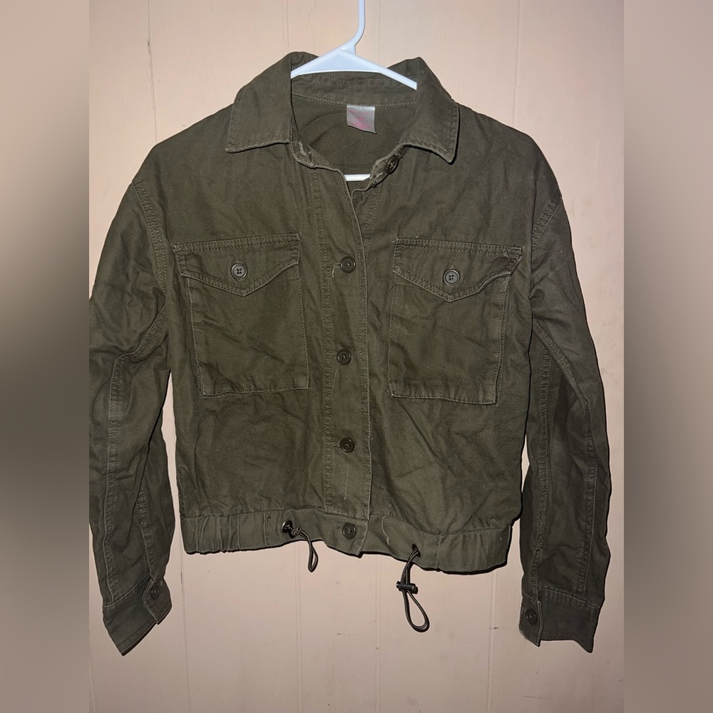 Green jean jacket xs